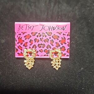 NWOT Betsey Johnson Rose Gold Earrings